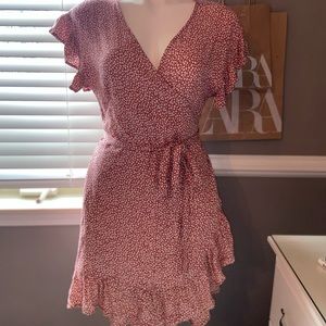 Billabong Wrap and Roll Ruffle Wrap Minidress